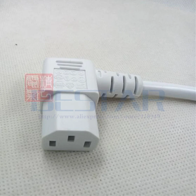 Design do cotovelo 3 plugues pc cabo de alimentação portátil computador iec320 c13 cabo curto 20cm ângulo esquerdo