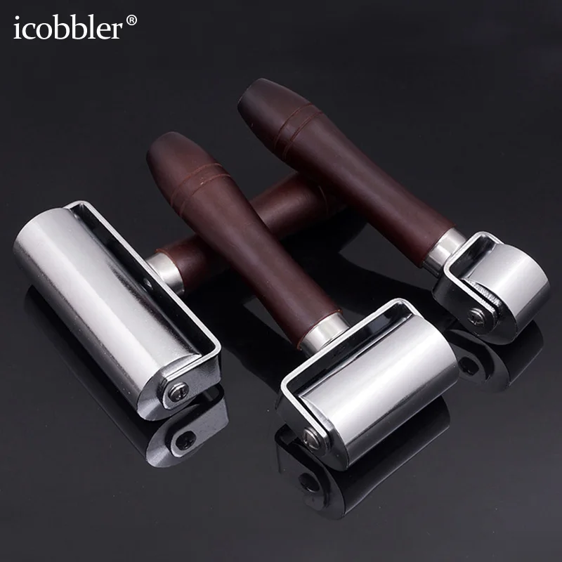 Platen Tool for Leathercraft Leather Press Edge Creaser Smoother Stamping  Roller Leather Glue Laminating Roller Steel Iron Roll