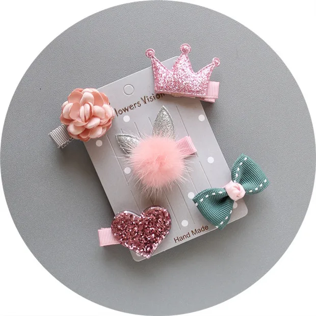 Winter New Dog Hair Barrettes Princess Pink Cute Cat Hair Bows Accessories For Small Medium Pet Animal Party Grooming  Yorkshire