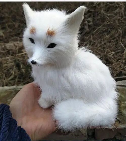 

creative cute simulation sitting fox model polyethylene&fur white fox doll about 14.5x12cm 2260