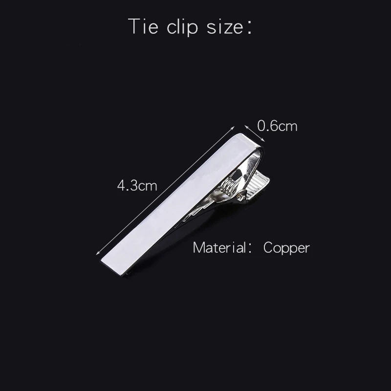 1 Piece Men\'s Short Tie Clip Silver Fashion 3 Color Simple Gold Male Collar 4.3cm