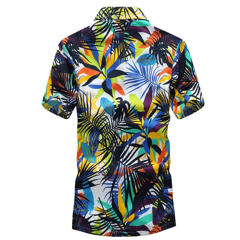 Mens Hawaiian Shirt Male Casual camisa masculina Printed Beach Shirts Short Sleeve  New Fashion Brand Asian SizeM-5XL