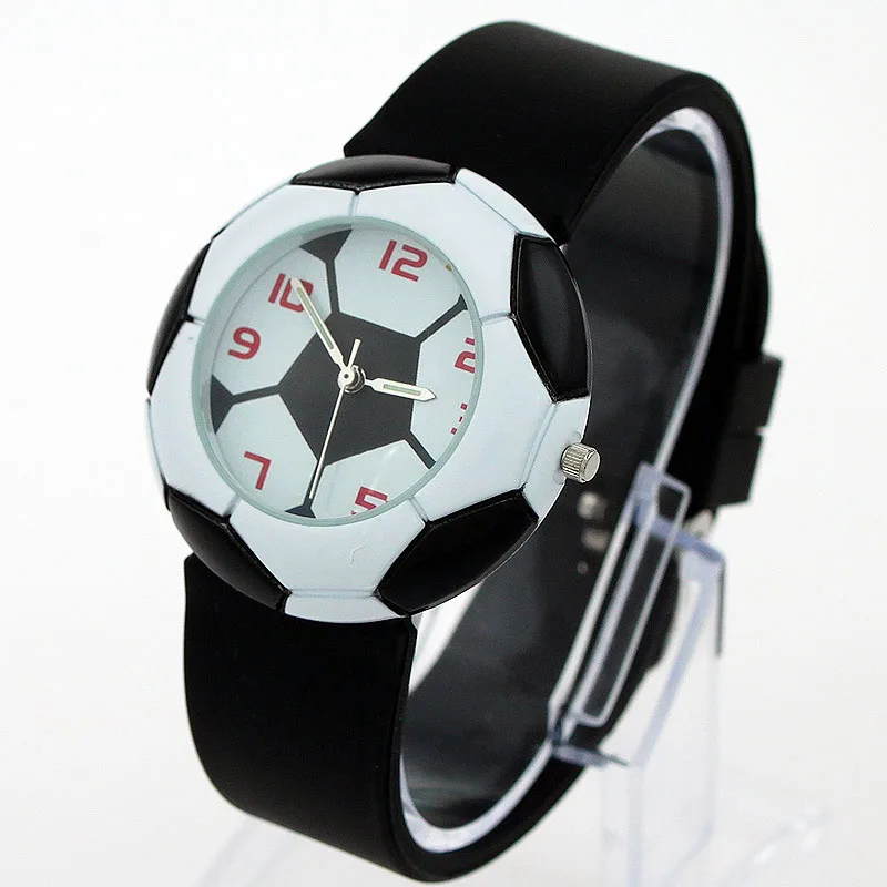 Dropshipping Cute 3D Football Cartoon Children Watch For Girls Rubber Kids Watches Boys Silicone Strap Analog WristWatch ZQ