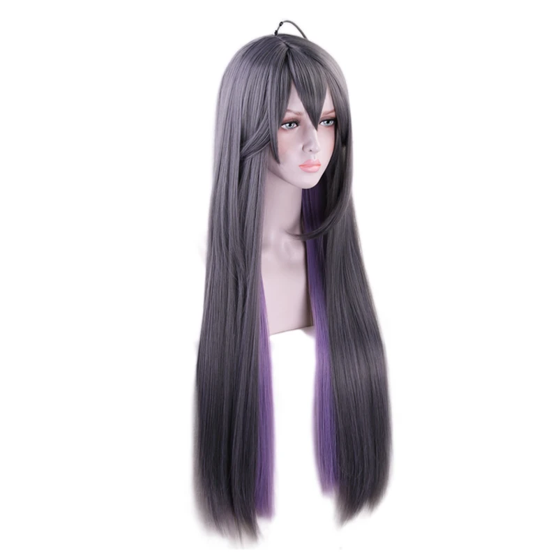 Divisione Rap Battle Ipnosi MIC JAKURAI JINGUJI Parrucca lunga diritta Cosplay Parrucche sintetiche per capelli Costume + Protezione per parrucca