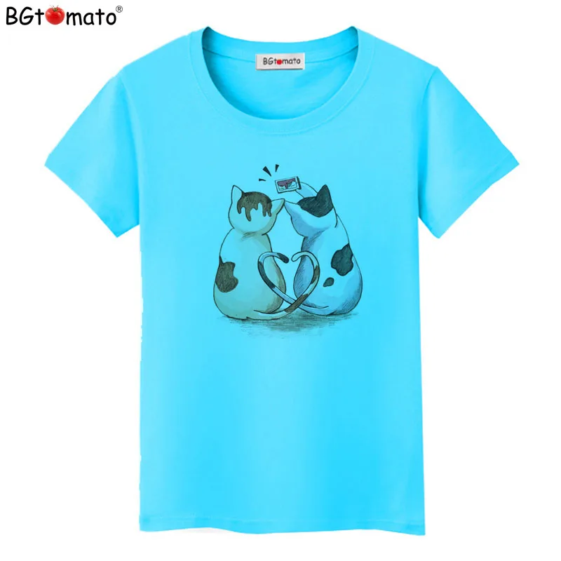 

BGtomato T shirt Little Kitten lovely t-shirt women Brand new cool summer tshirt women good quality kawaii shirt