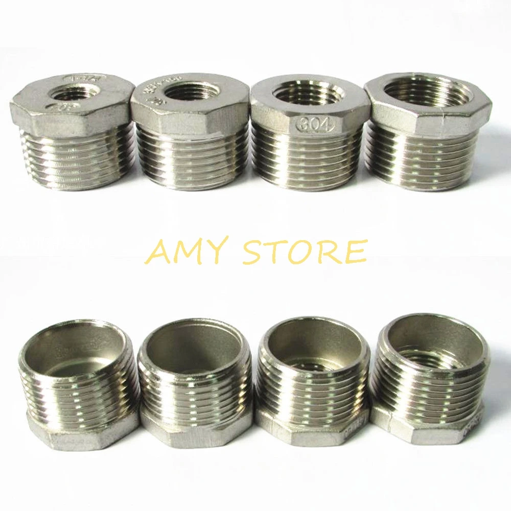 

1Pc 304 Stainless Steel Pipe Fitting Hex Bushing Reducing Reducer Male-Female BSP 1/8" 1/4" 3/8" 1/2" 3/4" 1" 1-1/4" 1-1/2" 2"