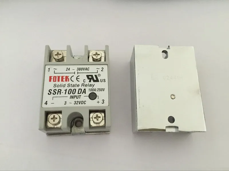 10PCS SSR100DA SSR-100DA Manufacturer 100A ssr relay,input 3-32VDC output 24-380VAC