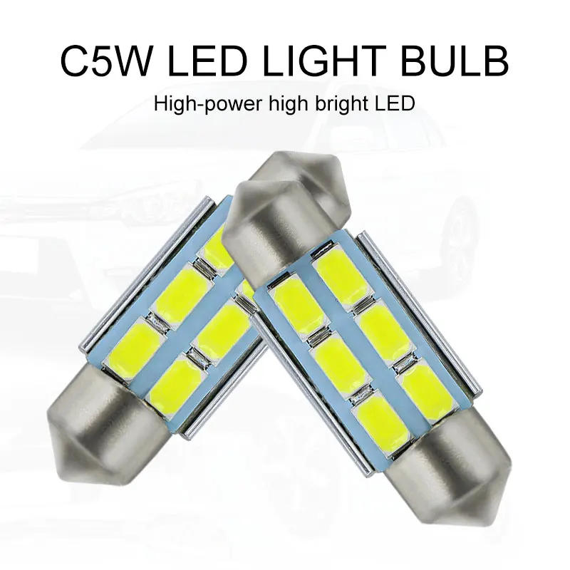 2 x 36mm No Error Number License Plate Light LED Bulb For AUDI A2 A3 8L 8P A4 B5 B6 A6 4B 4F A8 D2 TT  Q3 Q5 Q7 C5 C6 C7 S2 S4