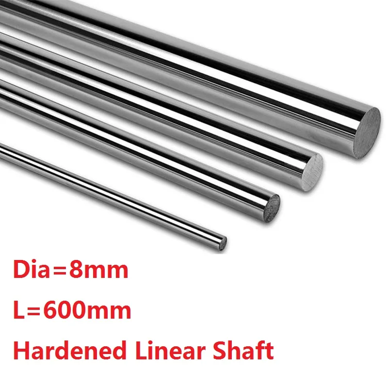 

50pcs/lot Dia 8mm shaft 600mm long Chromed plated linear shaft hardened shaft rod bar rail guide for 3d printer cnc parts