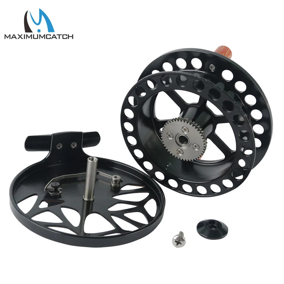 Maximumcatch Center Pin Floating Fishing Reel Aluminum 6061-T6 Fly Fishing Reel Silver Black Color