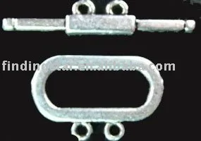 FREE SHIPPING 60sets Tibetan silver 2-strand oval toggle clasps A509