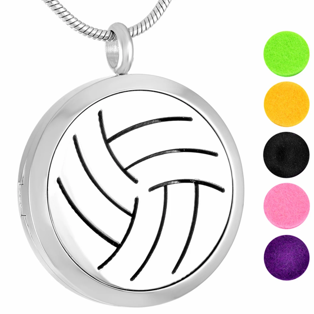 MJP0030 Sport Volleyball Symbol Aromatherapy Essential Oils Necklace Perfume Locket Diffuser Pendant Jewelry