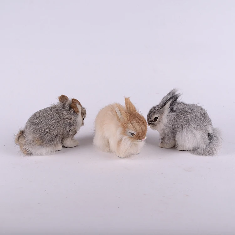 13x6x10 سنتيمتر عرضة أرنب نموذج ، البولي ايثيلين والفراء الحرف اليدوية التماثيل هدية تزيين المنزل a2600 #2