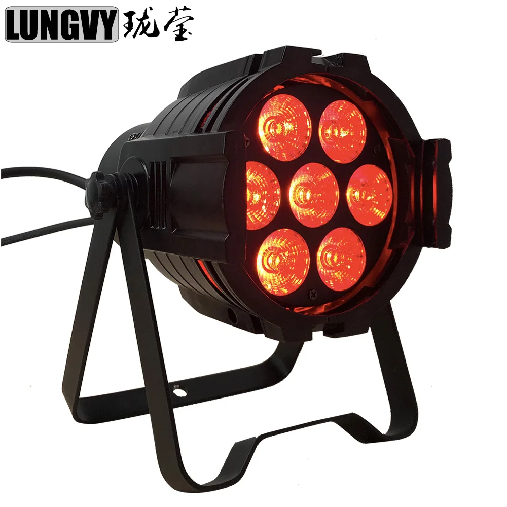 rgbwa uv 4in1 led par luzes dmx512 controle luzes de discoteca profissional dj equipamentos 7x10w 01