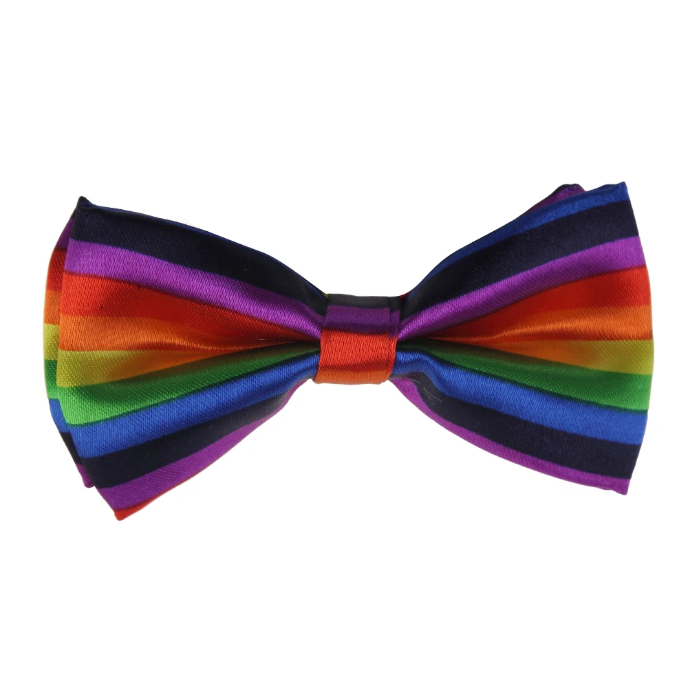 New Fashion Multicolor Adjustable Rainbow Stripe Print Suspender And Bow Ties Sets For Kids Boys