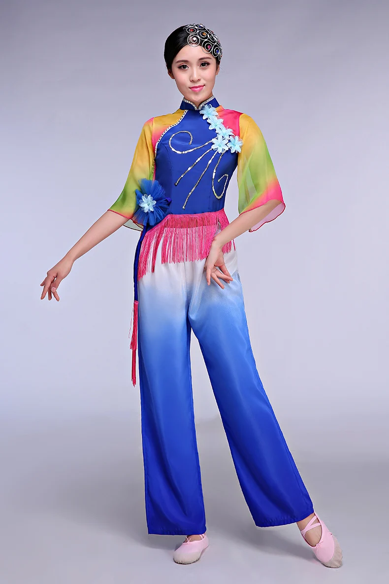 

Jiang Nan Yan Huo Gradient Goshibo Yangge Dance Costume Classical Folk Dance Modern Dance Fan and Umbrella Dance Costume