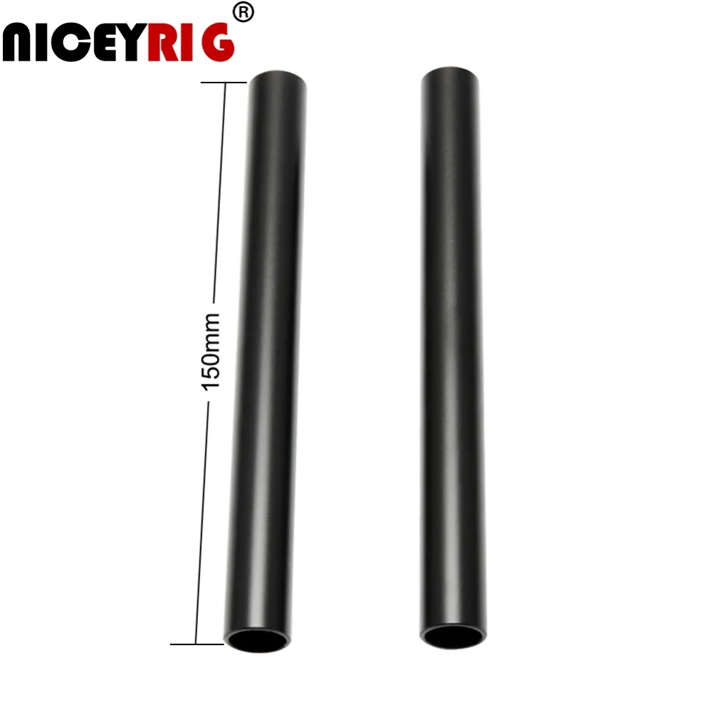 

NICEYRIG 15mm Rod Aluminum Alloy Double 15mm Rod Shoulder Rig 15mm DSLR Bracket Handle Grip Rod Length 150mm (2 Rods in a Pack)