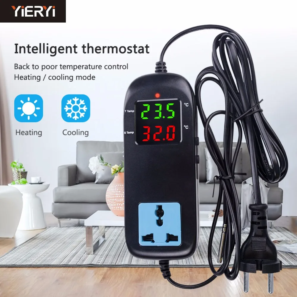 MH2000 AC90V~ 250V LED Digital Intelligent Electronic Temperature Controller Electronic Thermostat With Socket