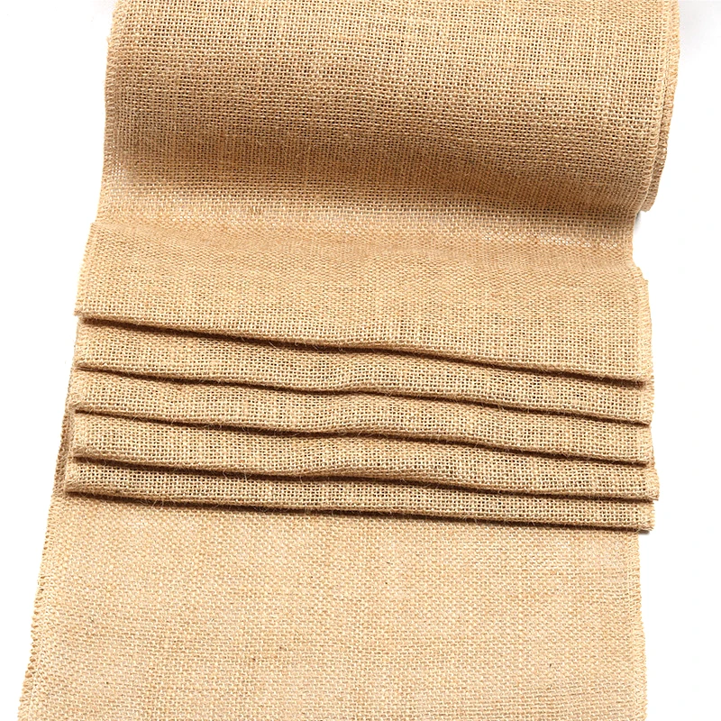 30CMx10M Rustic Natural Burlap Jute Linen Table Runner Table Cloth For Dinning Room Restaurant Tablecloth Bridal Shower Decor