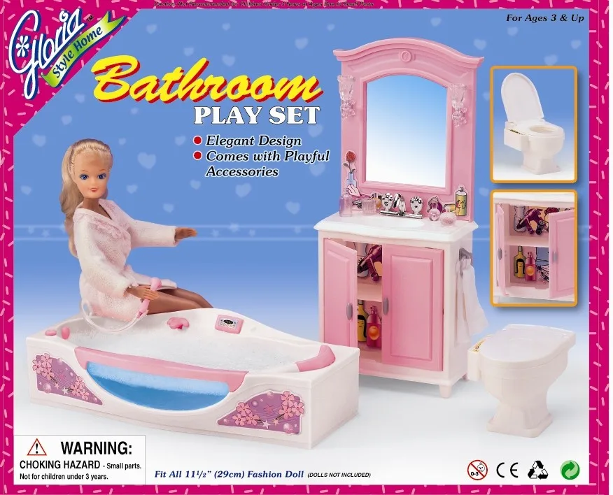 bath for barbie doll wash basin accessories bathroom bath tub toilet bathroom for barbie furniture set bjd doll toy