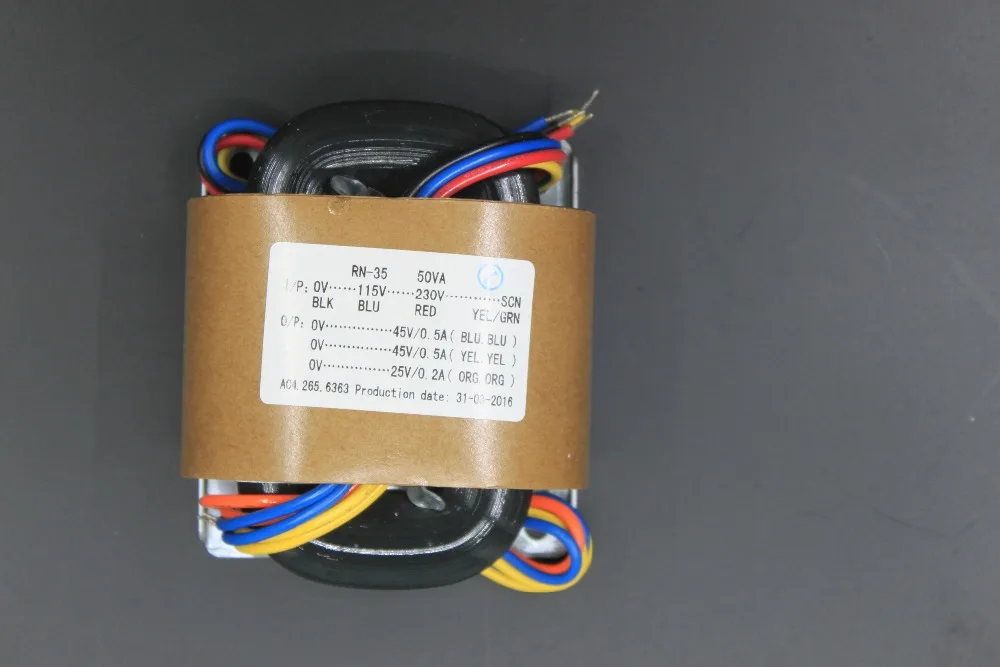 50VA (0 فولت-230 فولت) المزدوج 45 فولت + 25 فولت/50 واط R-نوع المحولات