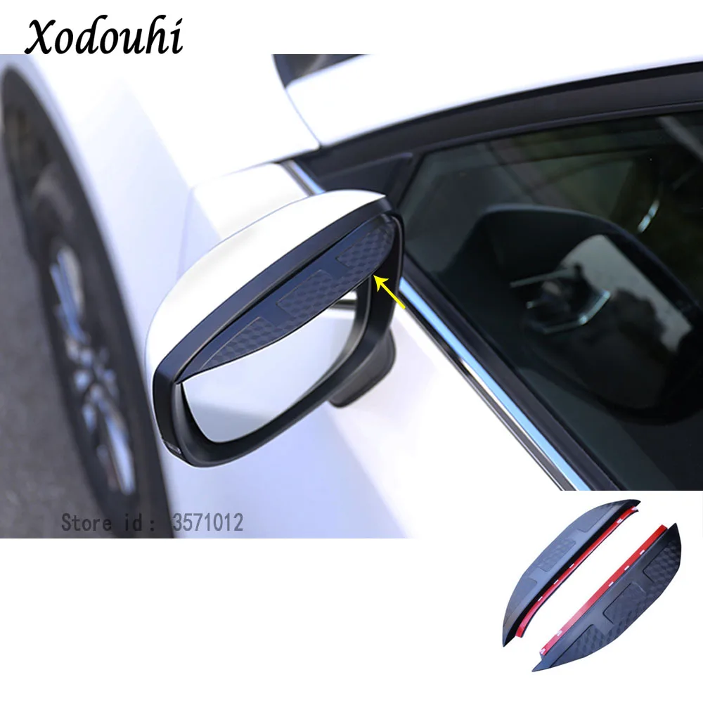 Car Rear View Side Glass Mirror Trim Frame Rain Shield Sun Visor Shade Eyebrow For Mazda CX-5 CX5 2017 2018 2019 2020 2021 2022