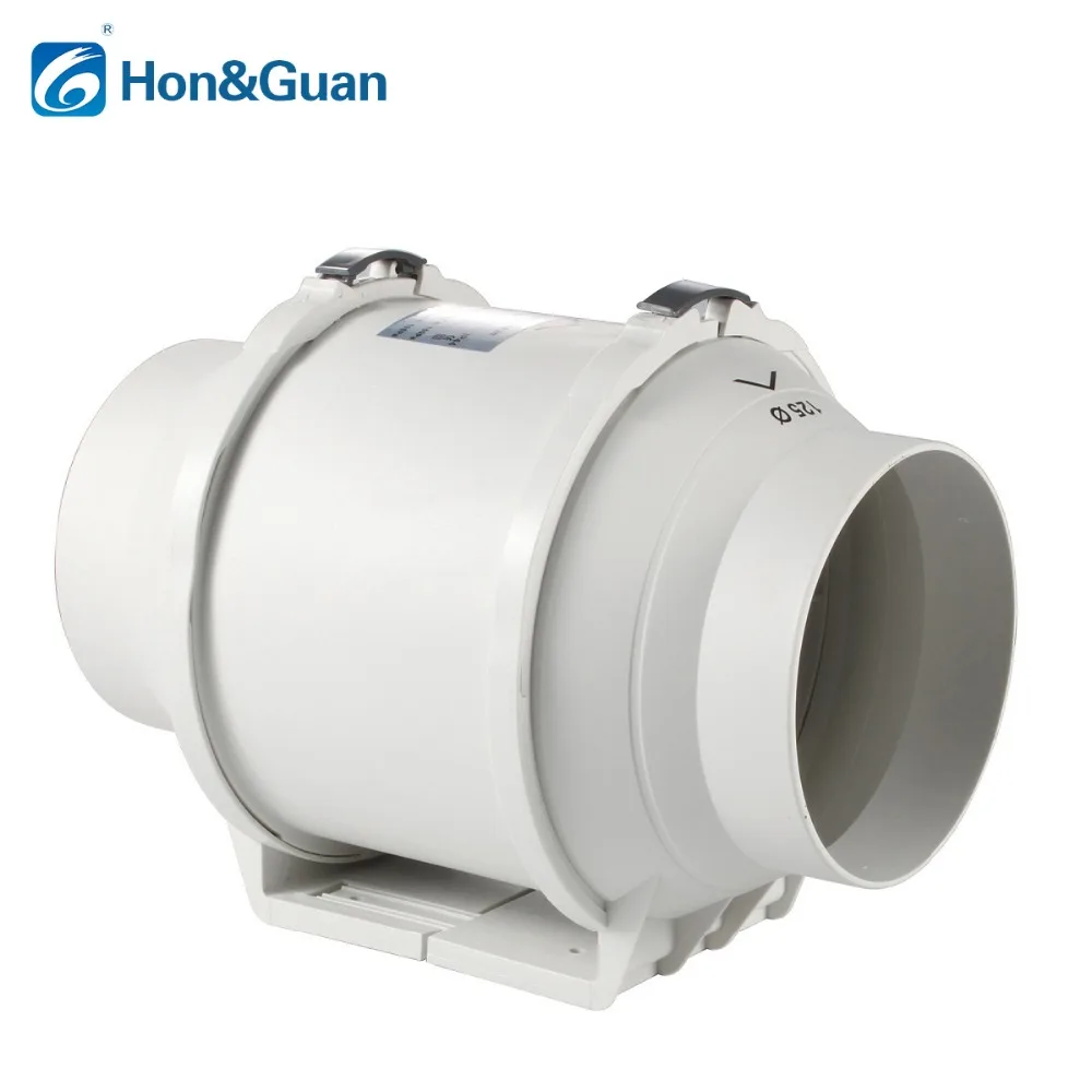 Hon&Guan 5'' Silent Inline Duct Fan 220V Air Extractor for Gardenging Grow Tent Blower Exhaust Ventilation Outlet HP-125P