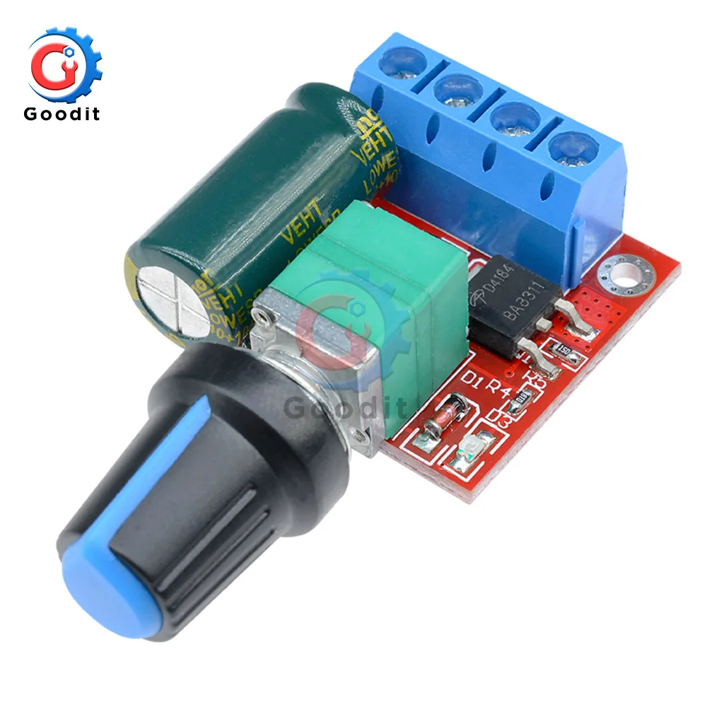 Mini 5A 90 W 12 V PWM Pengendali Kecepatan Motor DC Modul 4.5 V-35 V Disesuaikan Pengatur Kecepatan kontrol Switch 24 V