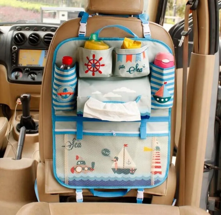 Cute Cartoon car organizer kids Bear&cat Car Seat Back Bag Storage Hanging Car Organizador Bags Pocket Car styling for Kids