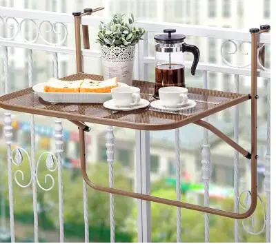 Balcony iron art racks. Metal folding hangers. Balcony multi-function creative leisure table..