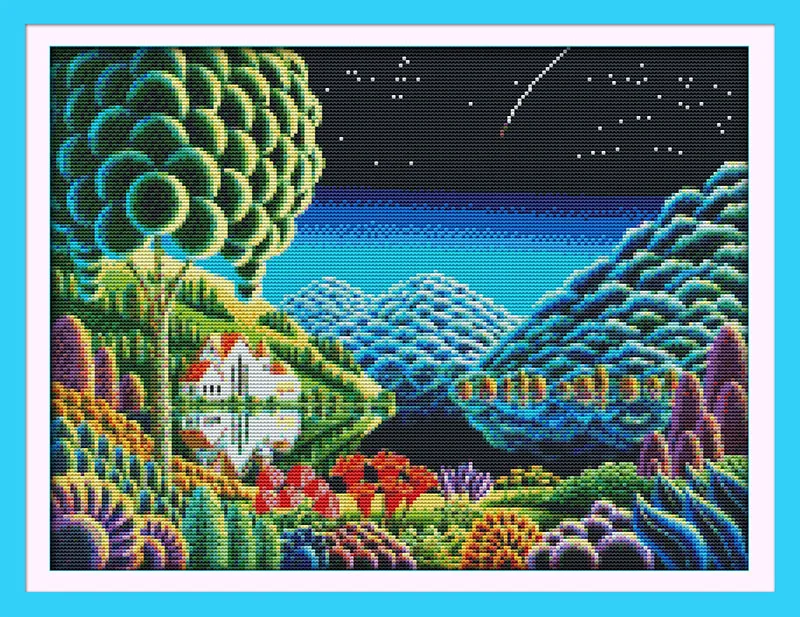 Fantastic scenery(3) cross stitch kit 14ct 11ct count printed canvas stitching embroidery DIY handmade needlework