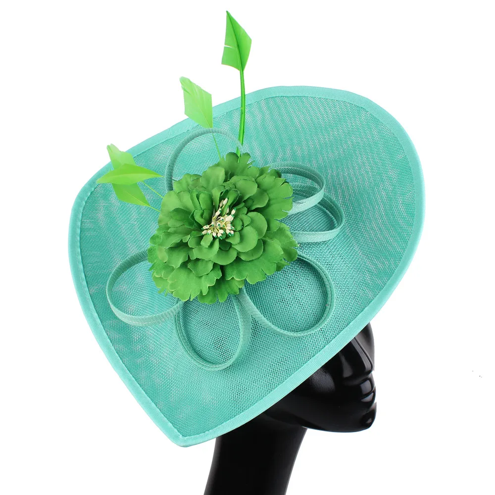 

Imitation Linen Fascinators Headband Feather Ladies Wedding Chapeau Cap Veil Church Pillbox Hat Derby Women Dress Headwear