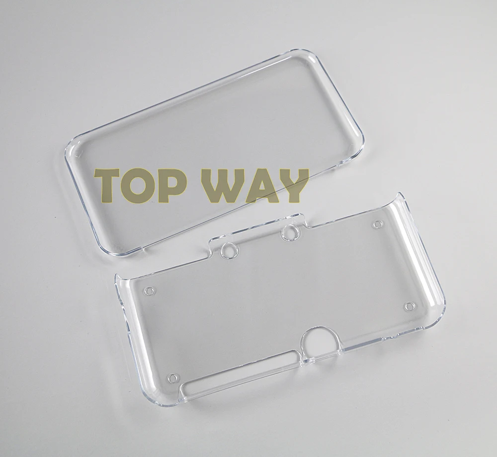2 piezas de plástico transparente, protector de cristal duro, funda de piel para nueva consola 2DS XL con paquete