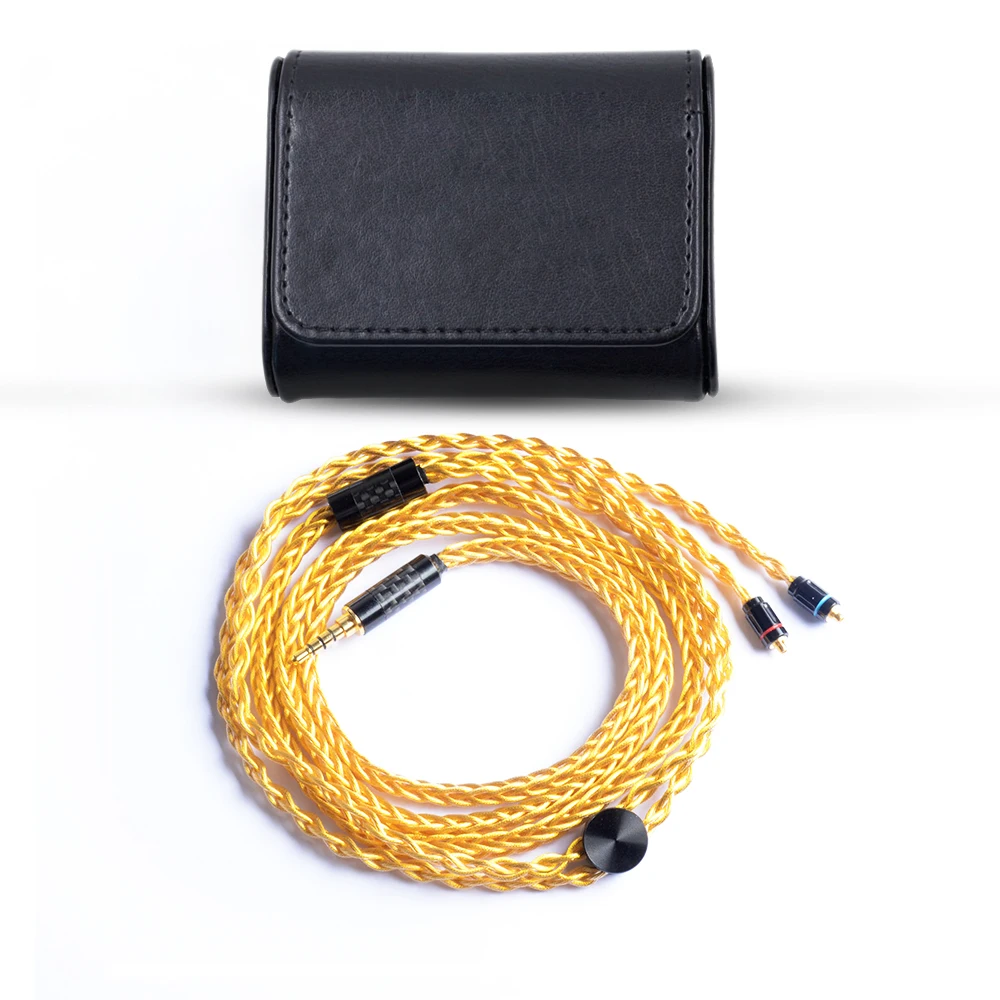 OKCSC MMCX كابل 8 النوى واحد الكريستال النحاس الذهب مطلي تحديث كابل 2Pin موصل 2.5/3.5/4.4 مللي متر متوازن المكونات ل SE215