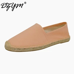 DZYM Pure espadrillas di tela fatte a mano ballerine da donna scarpe da cucire di alta qualità calzature di lino Comfort Zapatos Mujer