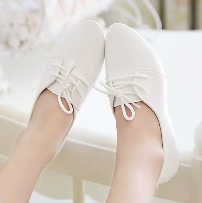 shorha 2019 Korean version spring and summer new retro white women shoes pointed flat Female casual shoes Student Flat shoes