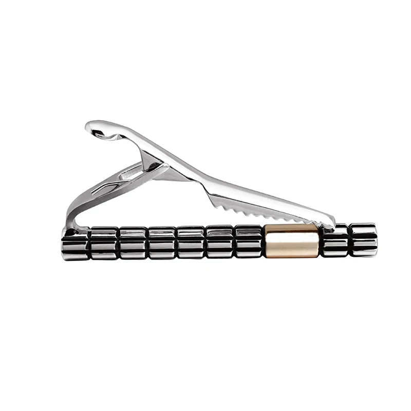 HAWSON Trendy & Stylish Tie Clip/Bar/Tack/Pin for 6 cm / 2.36 inches Necktie Gun Black with Rose Gold Gift for Men