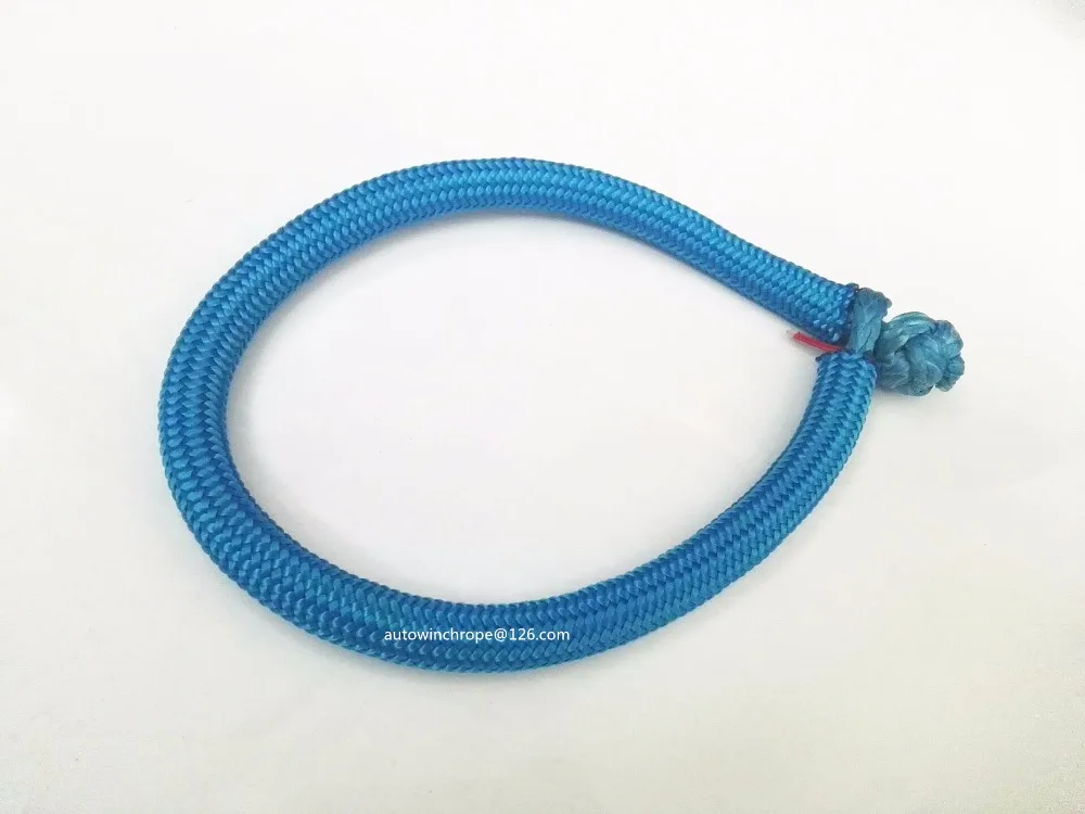 Free Shipping Blue 6mm*150mm ATV Winch Shackle,Synthetic Winch Rope, Soft Shackles for Off Road Accessaries