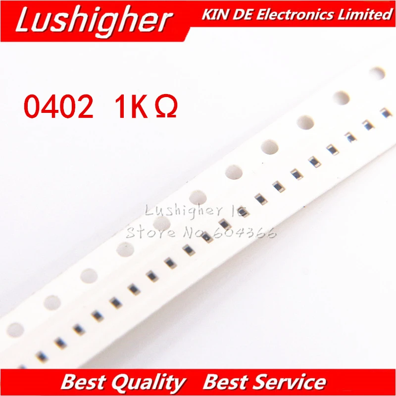 100PCS 0402 SMD Resistor 1% 1000ohm 1K 102 Ohm