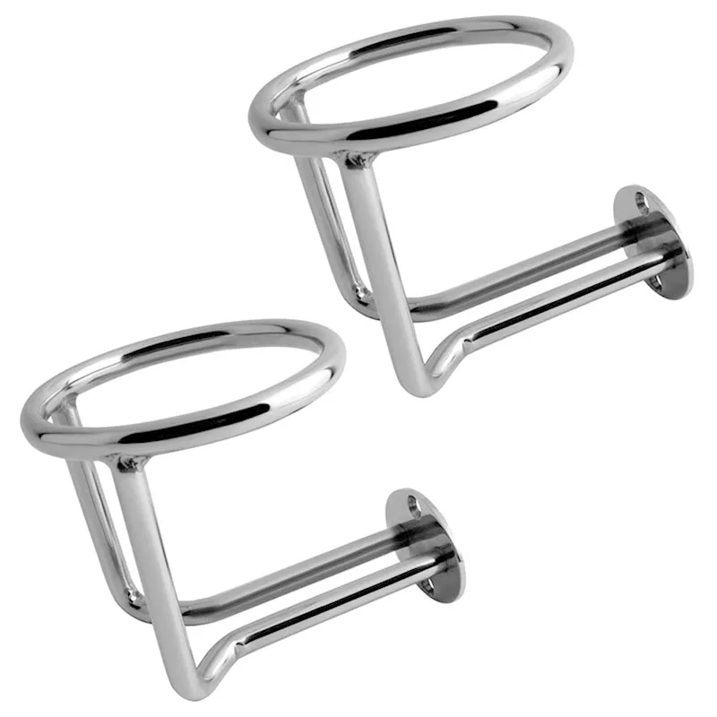 2pcs/set  Stainless Steel Boat Ring Cup Drink Holder For Marine Yacht Truck RV