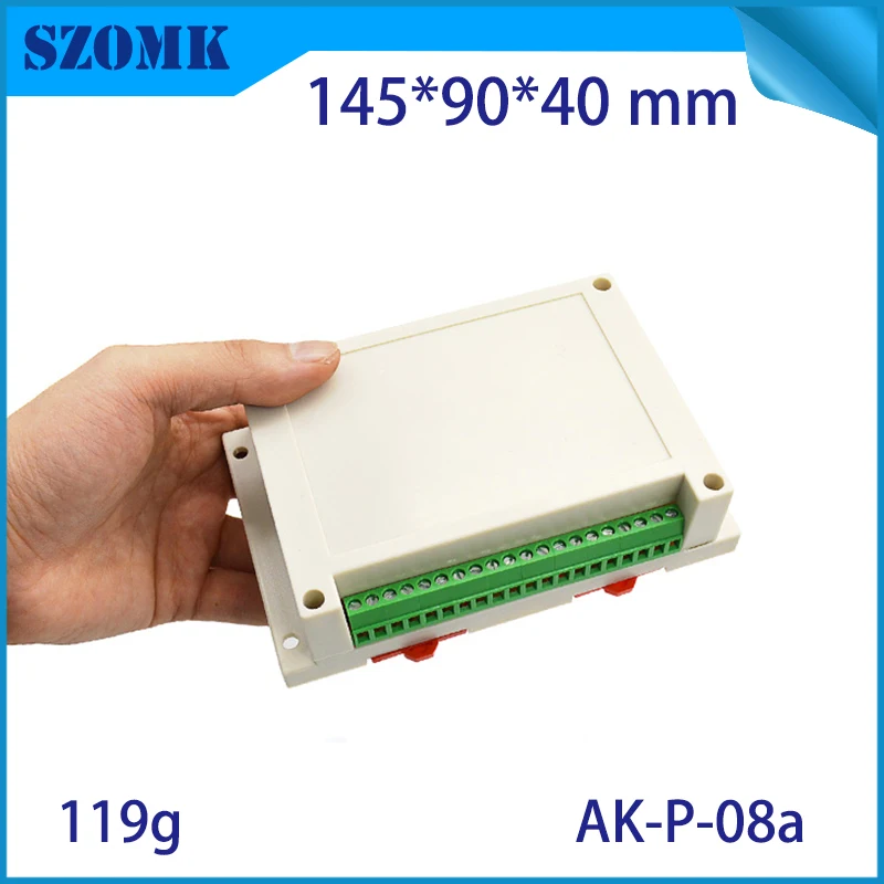 

Пластиковые корпуса din-рейки черного цвета 145*90*41 мм, 10 шт., пластиковая коробка для электронного проекта, корпус din-рейки, настенное крепление