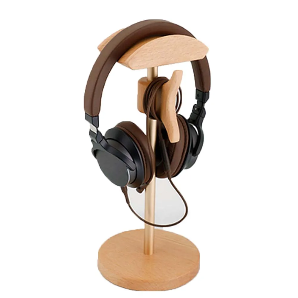 Universal Walnut Headphone Headset Holder Fashion Design Wooden+Aluminum Alloy Earphone Headsets desktop Stand Accessories