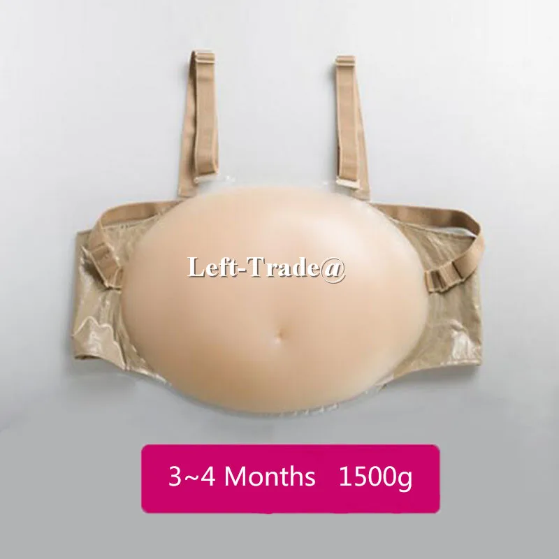 

2017 New Here More Natural and Realistic Steady 3~4 month silicone pregnant belly artificial stomach for false pregnancy