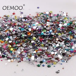 1000pcs Mix Color&Size Rhinestone Round Flatback Glue On Stones Nail Art Mobile Phone Gems DIY Jewelry Decorative Rhinestones