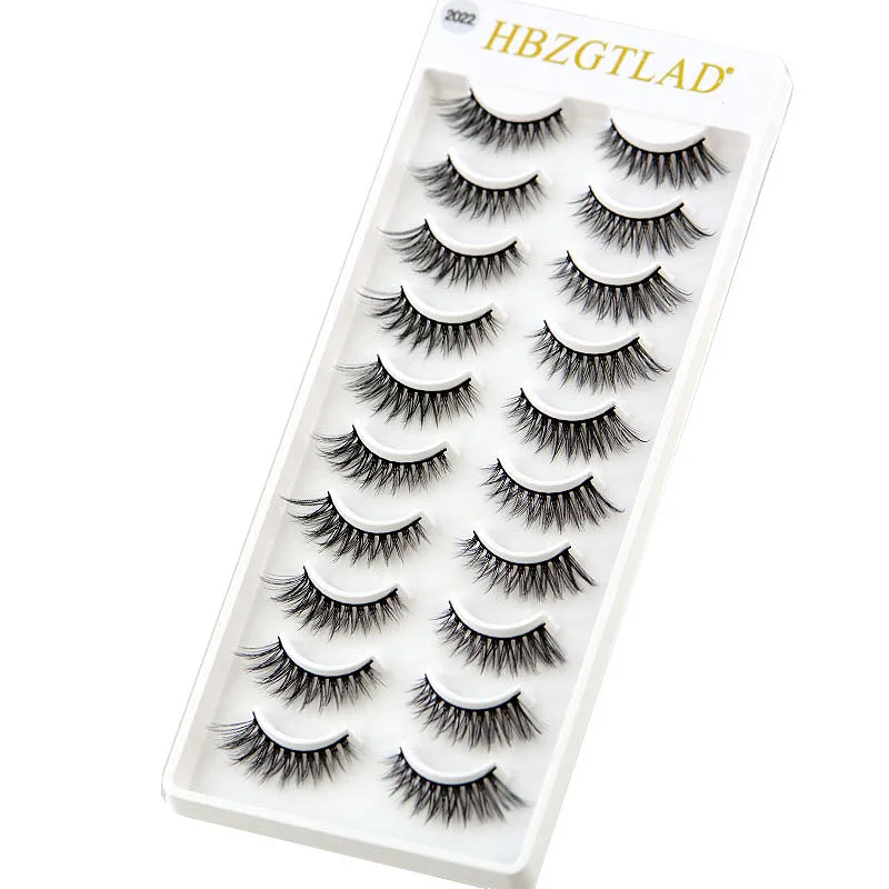 HBZGTLAD 10 pares de pestañas postizas naturales pestañas postizas maquillaje largo pestañas de visón 3d extensión de pestañas pestañas de visón para belleza