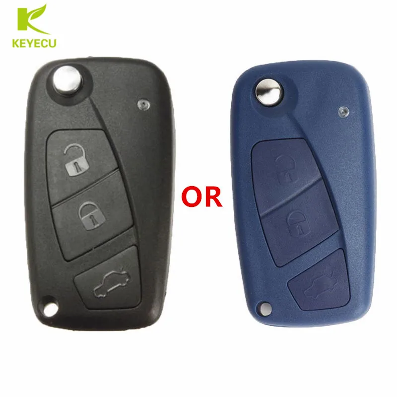 KEYECU Replacement Flip Remote Key 3 Button 434MHz PCF7946AT for Fiat 500 Doblo Punto Qubo, for Peugeot Bipper, for Citroen Nemo