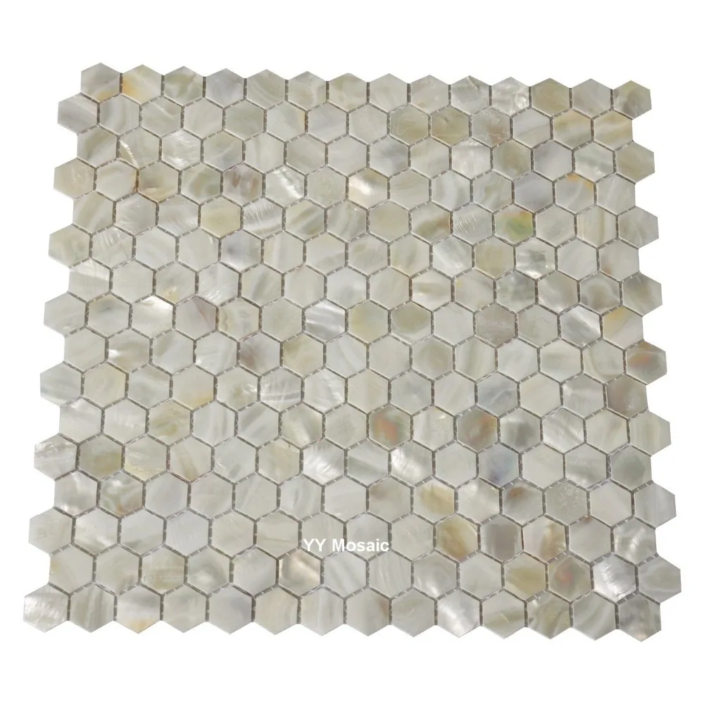 Factory Sale Hexagon White Sea Shell Mosaic Tile for DIY Kitchen Backsplash Shower Showroom Fireplace Counter Wall Sticker