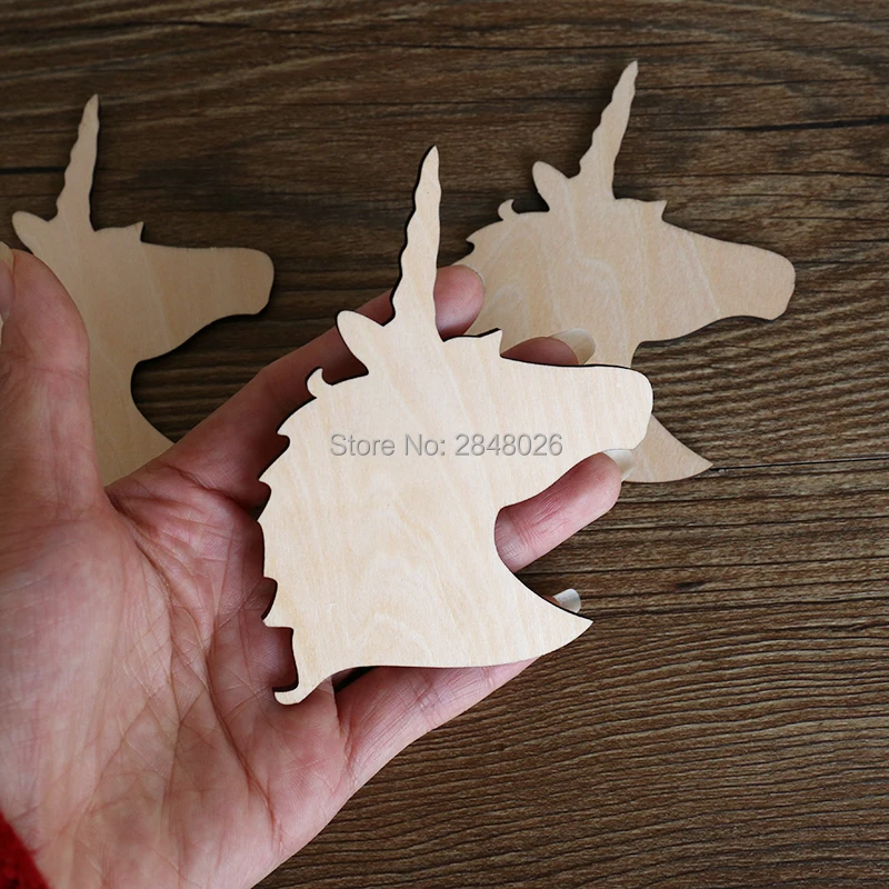 

Laser Cut Wooden unicorn Tag Ornaments, unfinished wood decoration.baby shower decor,wedding party decor