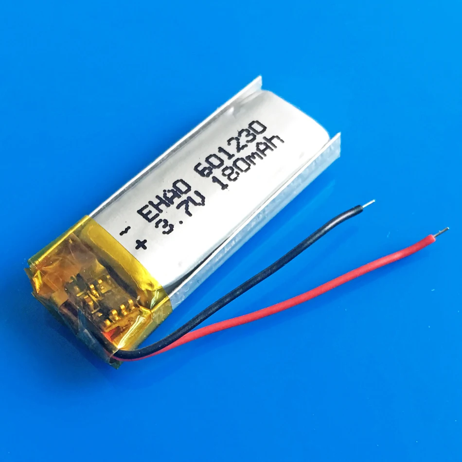 10 x pcs 3.7V 180mAh Lipo Lithium Polymer Rechargeable Battery 601230 For MP3 Bluetooth Speaker Smart watch headset video pen