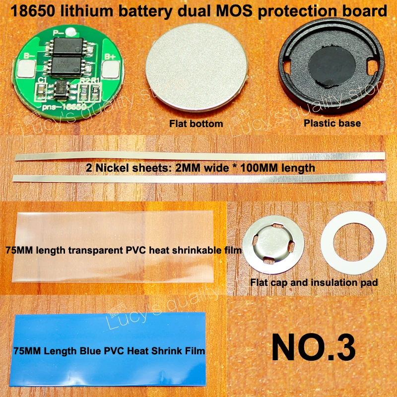 10set/lot 18650 lithium battery universal dual MOS protection board 4.2V18650 cylindrical protection board 6A current